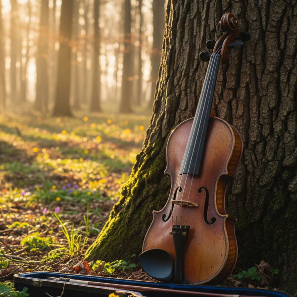 Violin in nature
